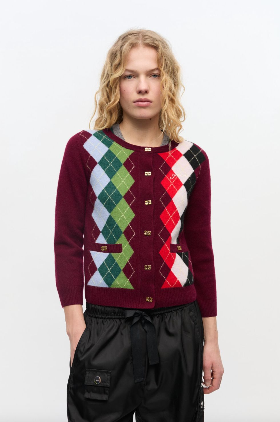 Ganni Argyle Cardigan