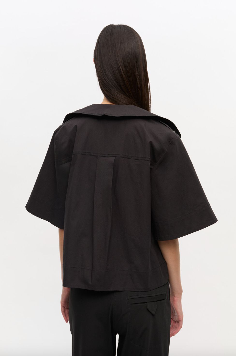 GANNI Stretch Cotton Blouse with Ties