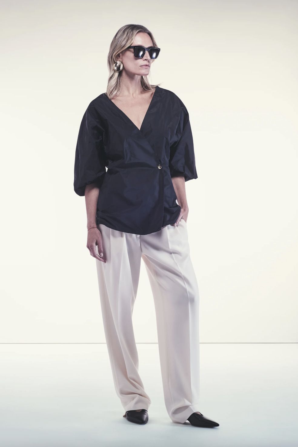 Liviana Conti Idris Taffeta Wrap Blouse