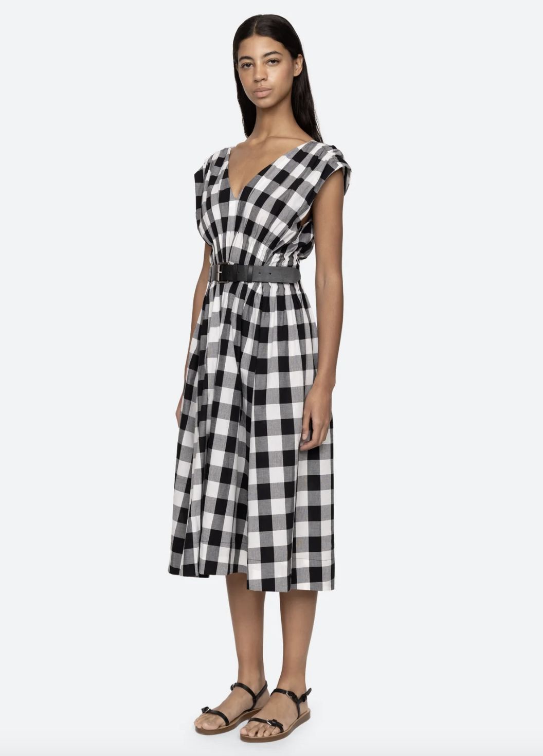 Sea-NY Neci Gingham Midi Tank Dress