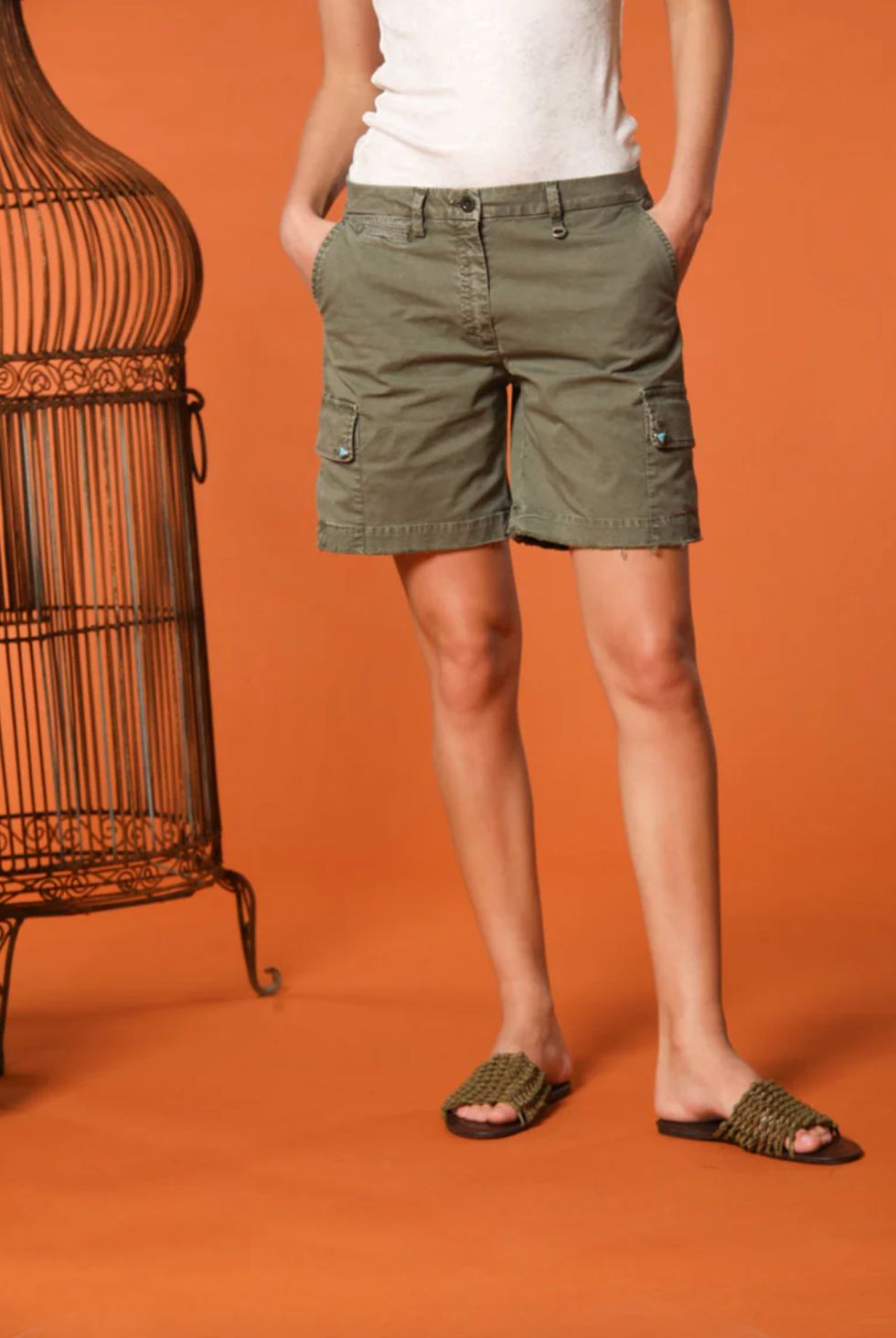 Mason's Studded Cargo Bermuda Short