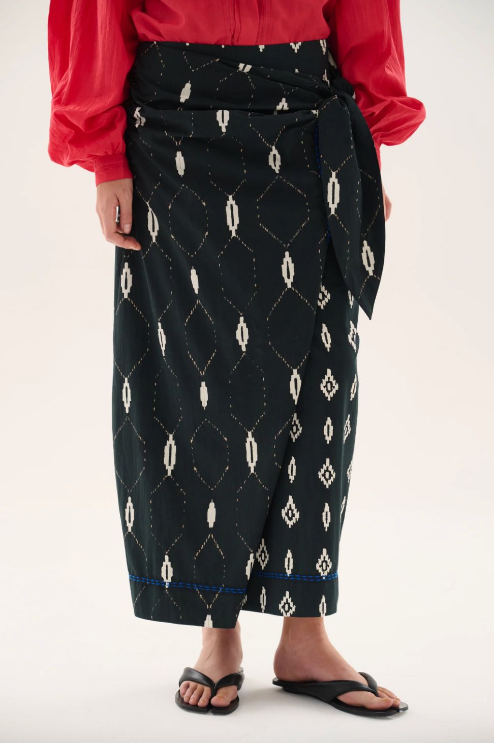Maria Cher Torcuato Midi Wrap Skirt