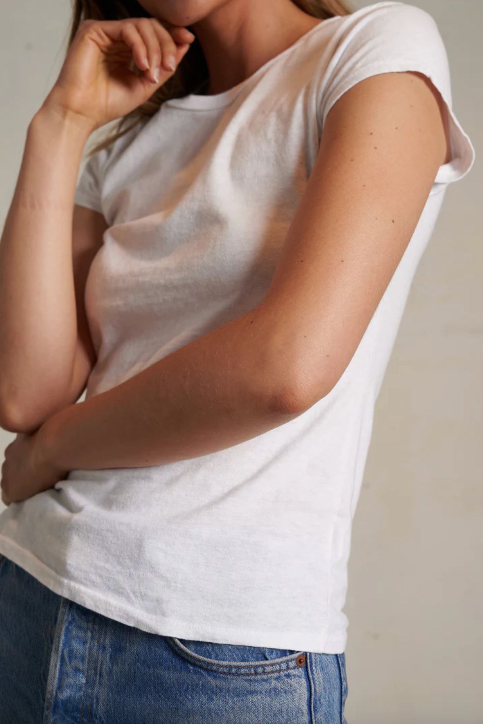 Perfect White Tee April Recycled Cotton Baby Tee