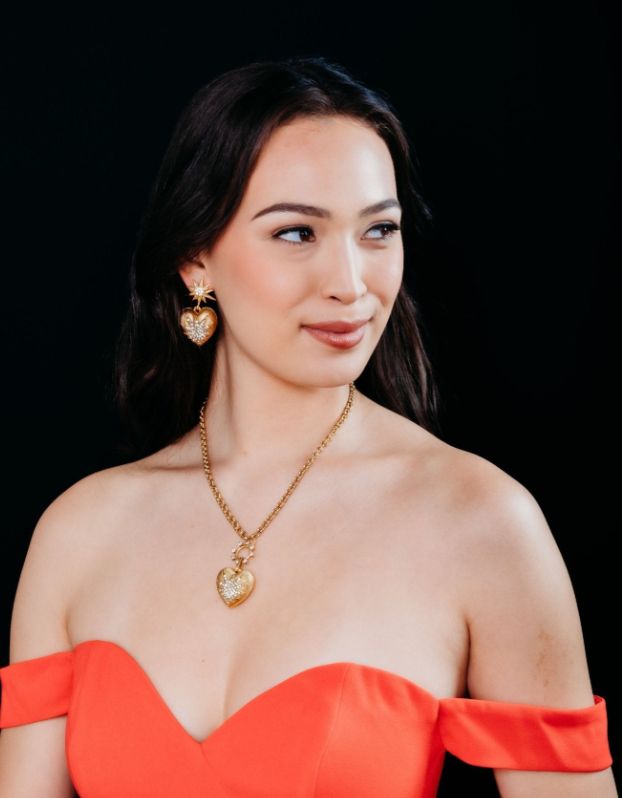 Elizabeth Cole Heart Of Tefiti Necklace in Gold/Crystal