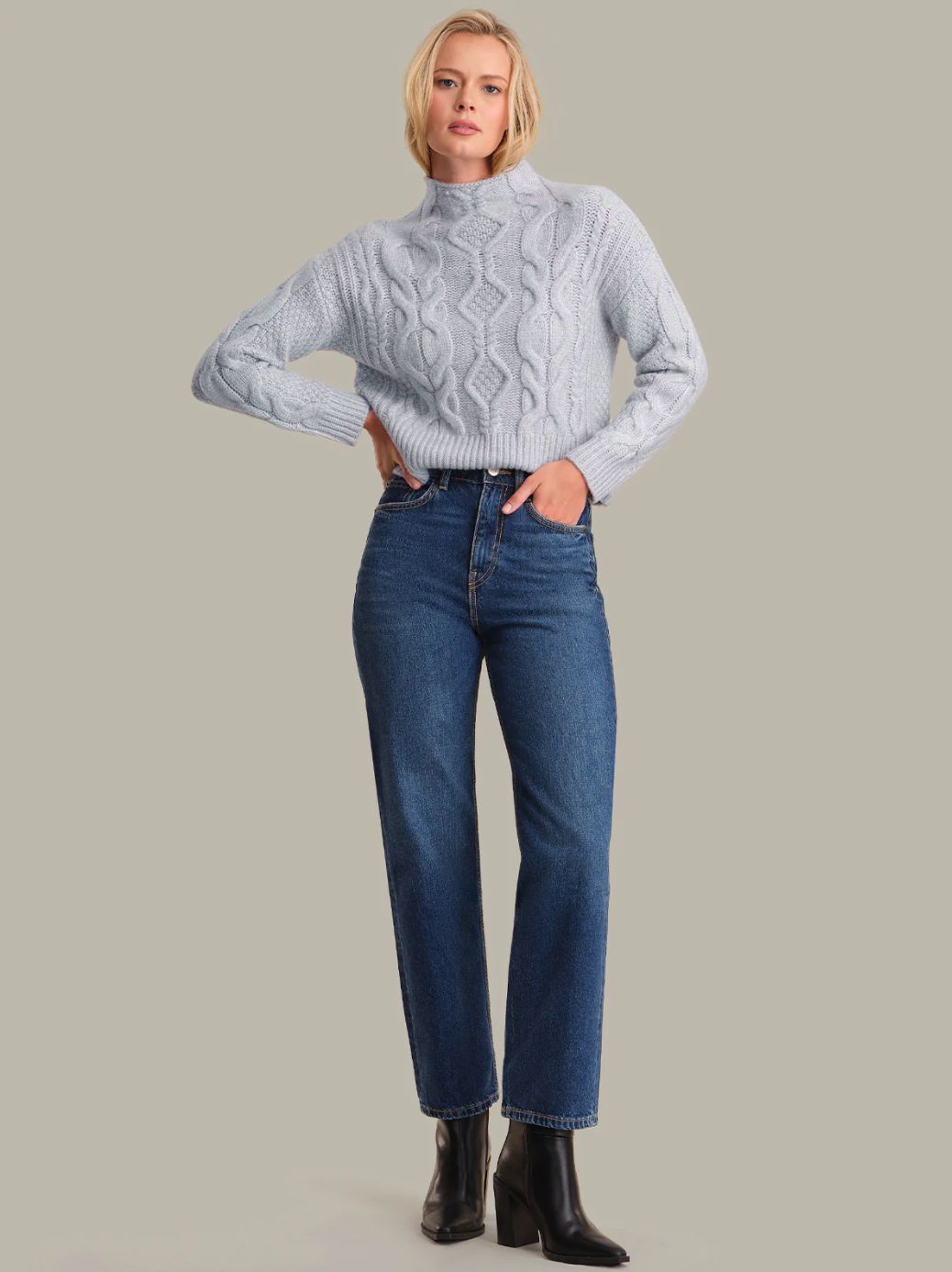 525 America Grace Cable Neck Sweater