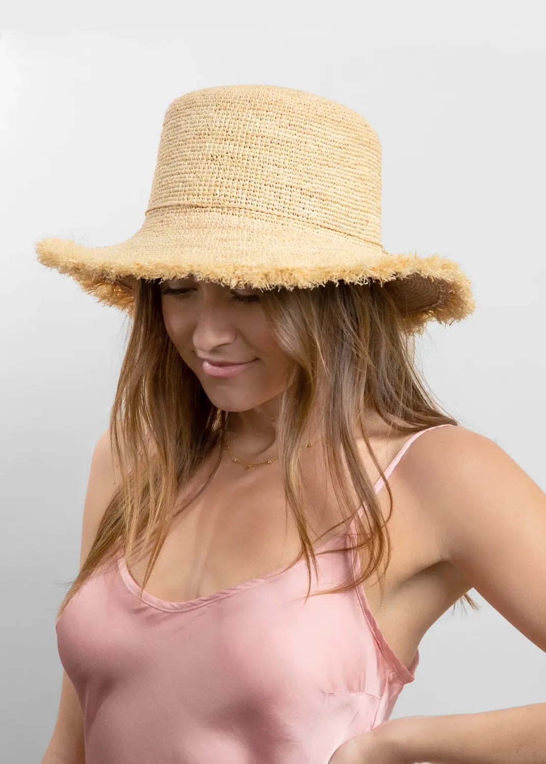 Hat Attack Packable Raffia Bucket Hat, Color: Natural