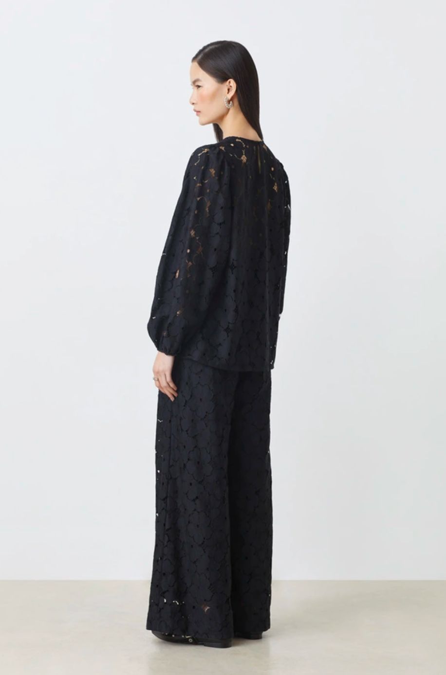 Suncoo Joyce Wide Leg Lace Pants