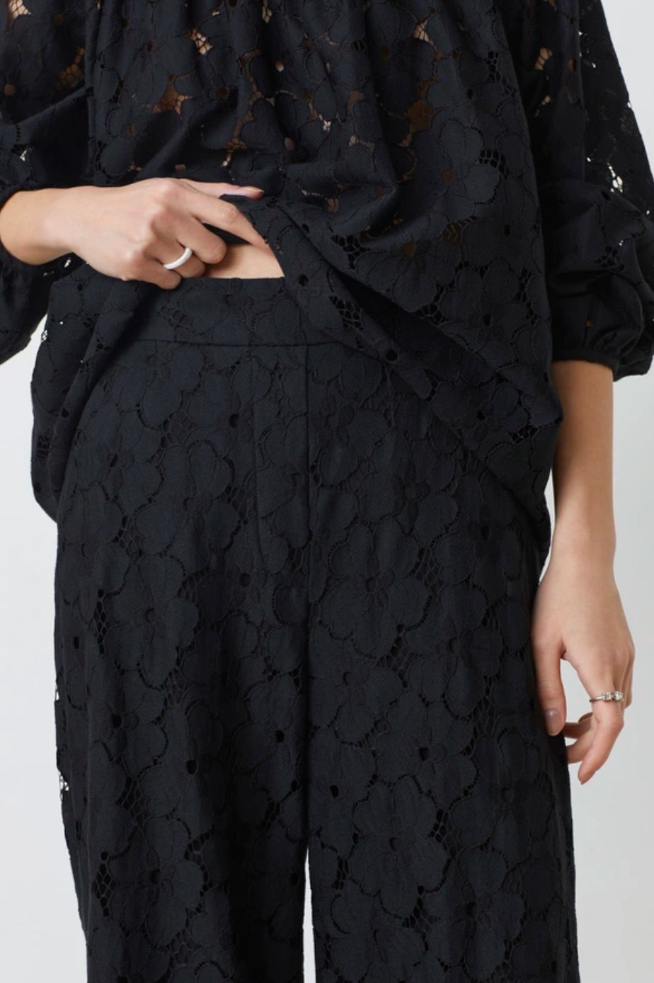 Suncoo Joyce Wide Leg Lace Pants