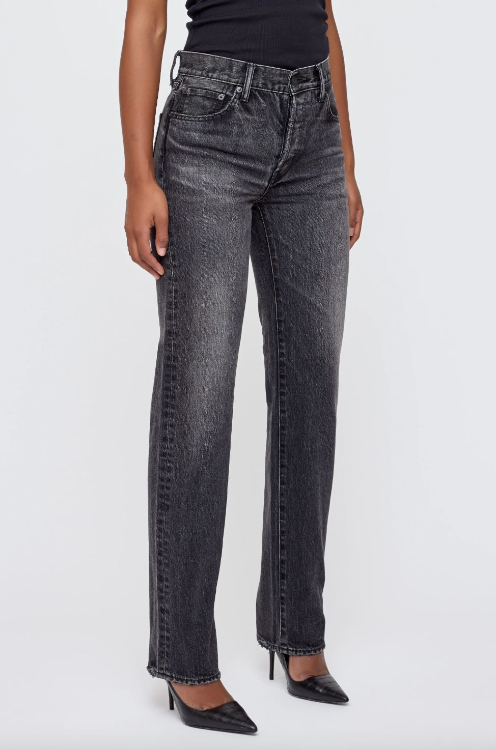 Moussy Melbourne Straight Jeans in Black