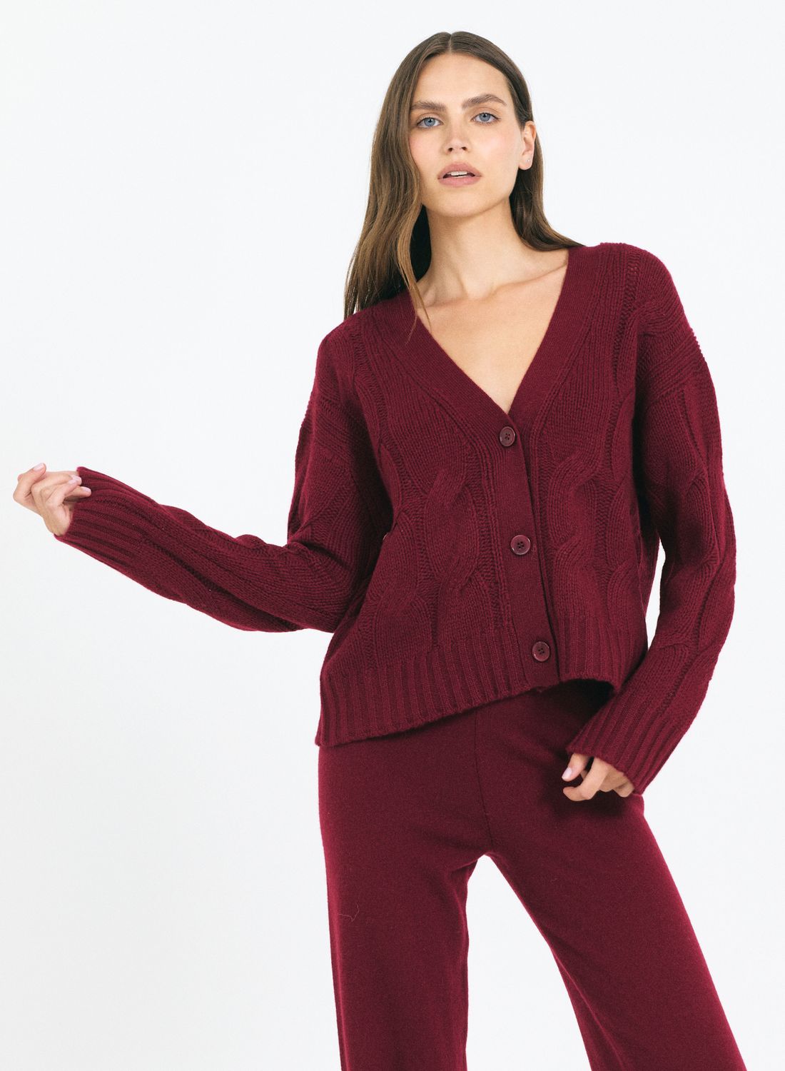 One Grey Day Aster Cable Cardigan