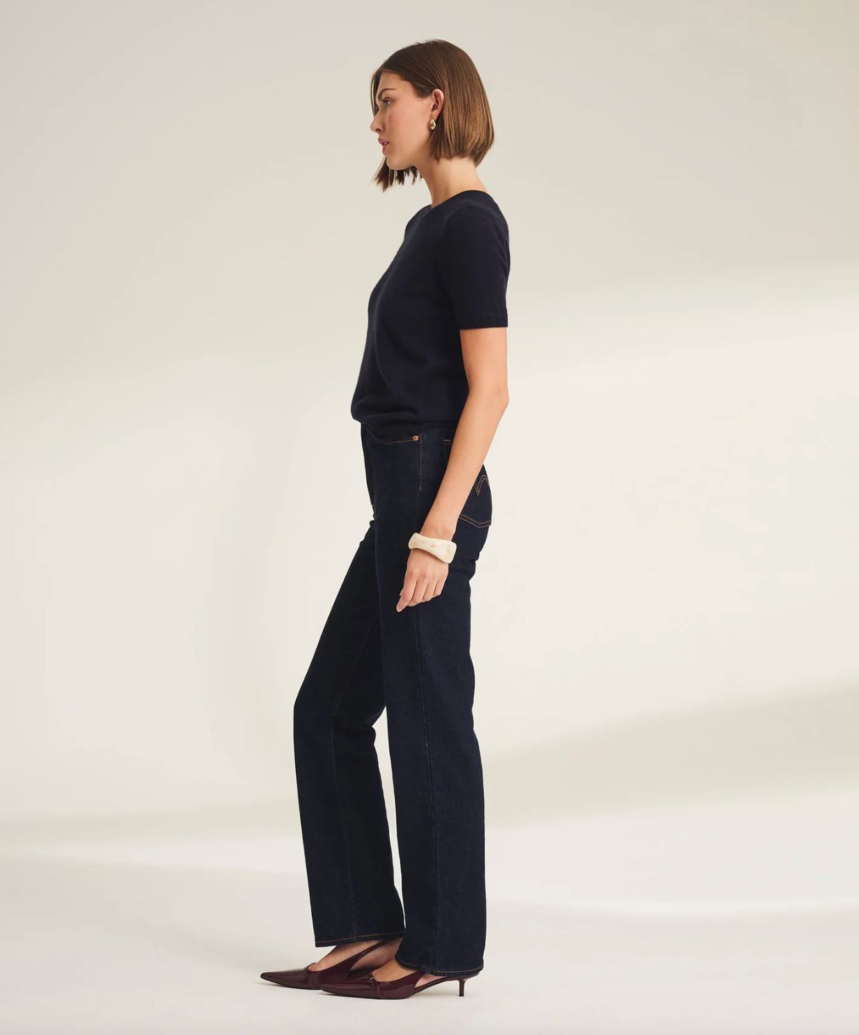 Naadam Short Sleeve Cashmere Pullover.