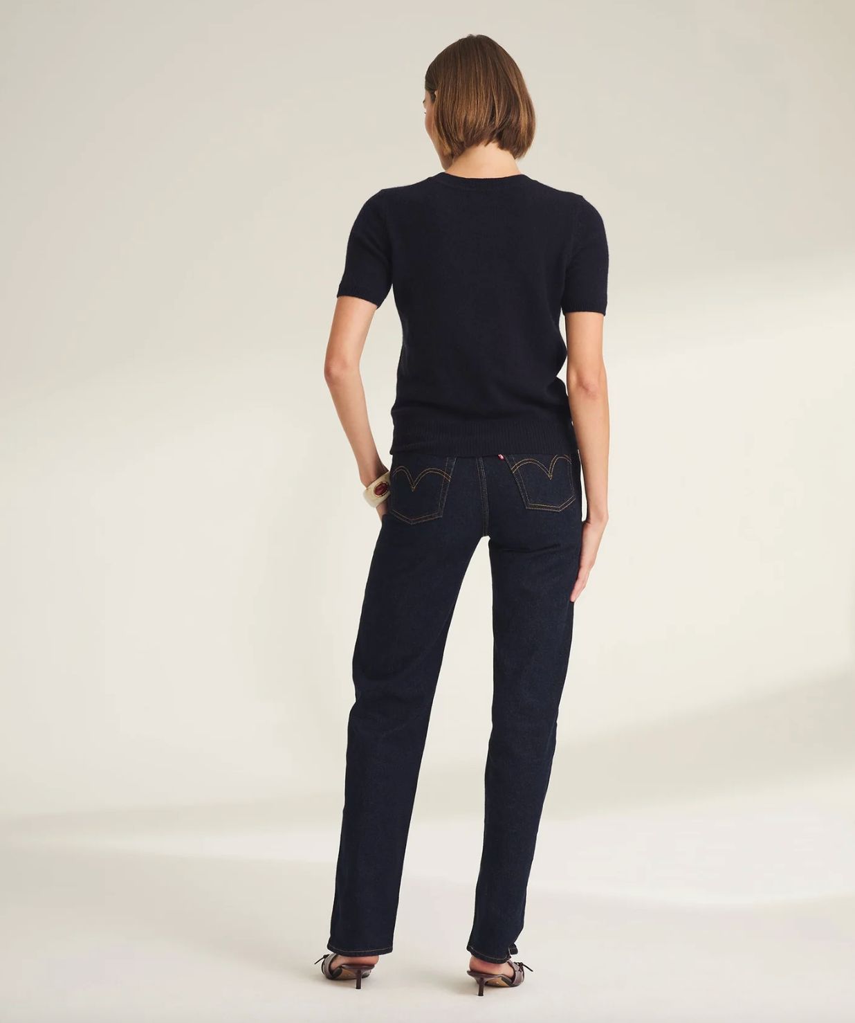 Naadam Short Sleeve Cashmere Pullover.
