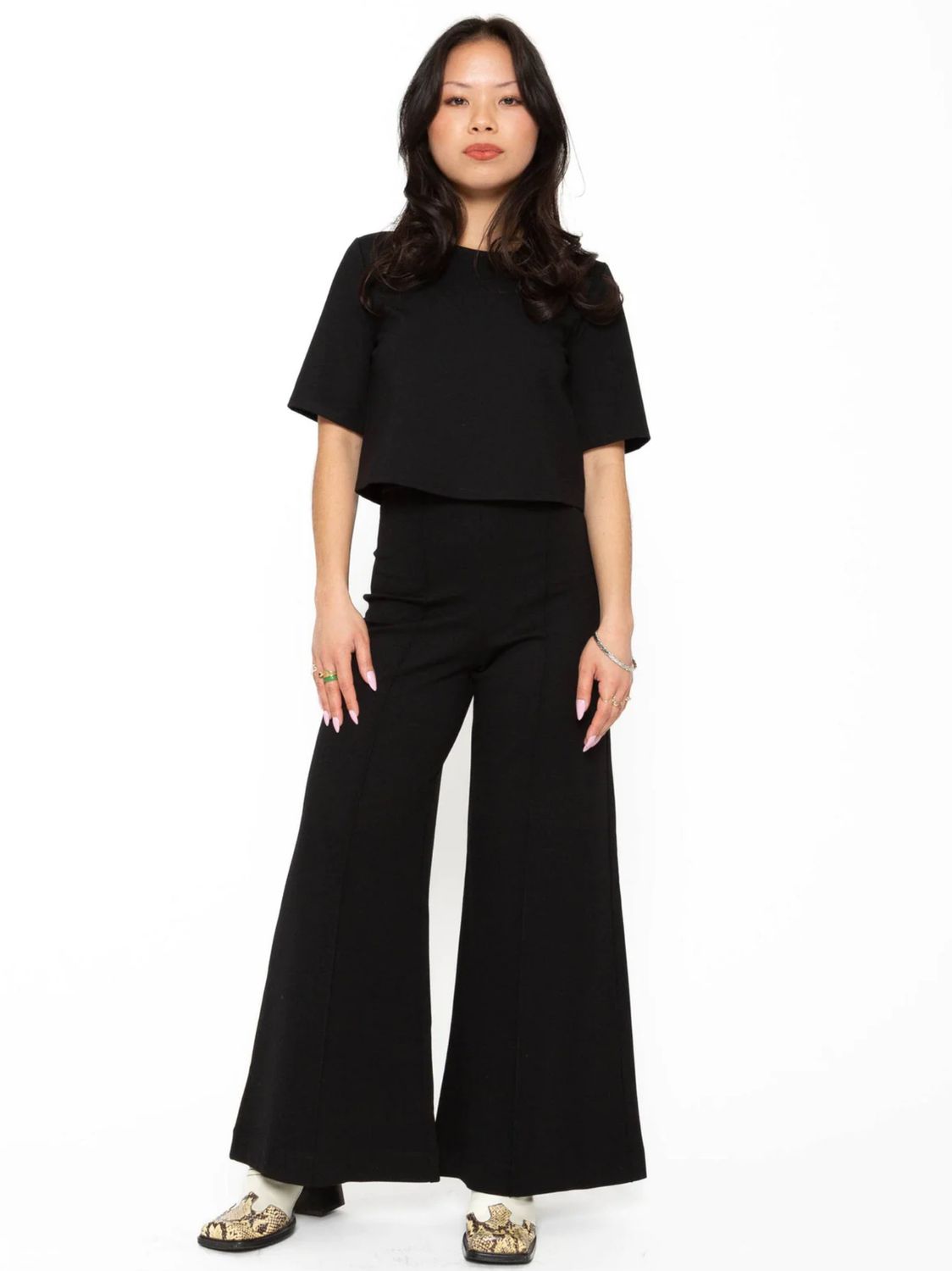 Ripley Rader Ponte Knit Wide Leg Crop Pant