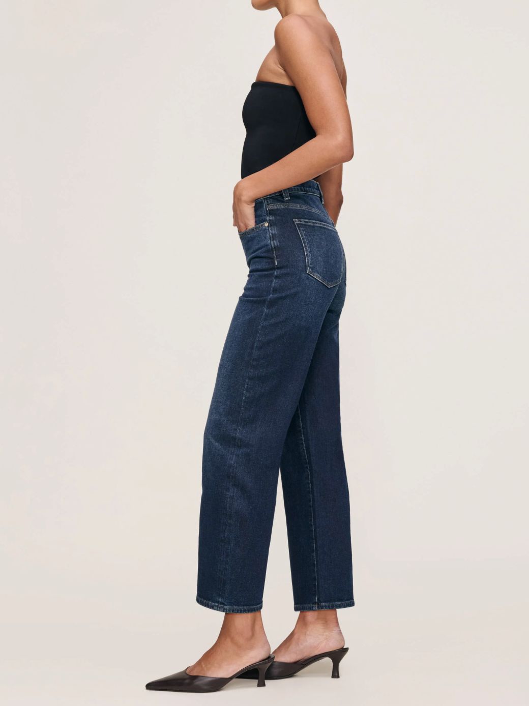 DL1961 Karmine Refined Wide Leg Jean in Dark Sea