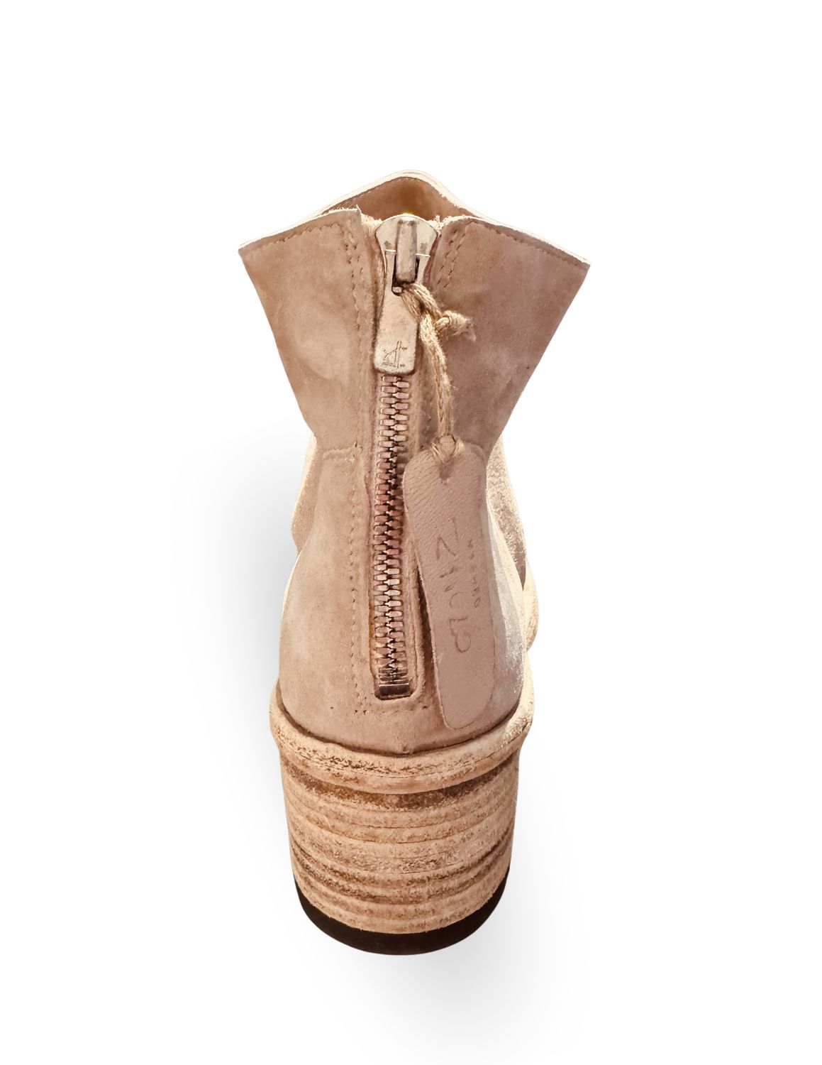 Shoto Low Suede Bootie in Beige
