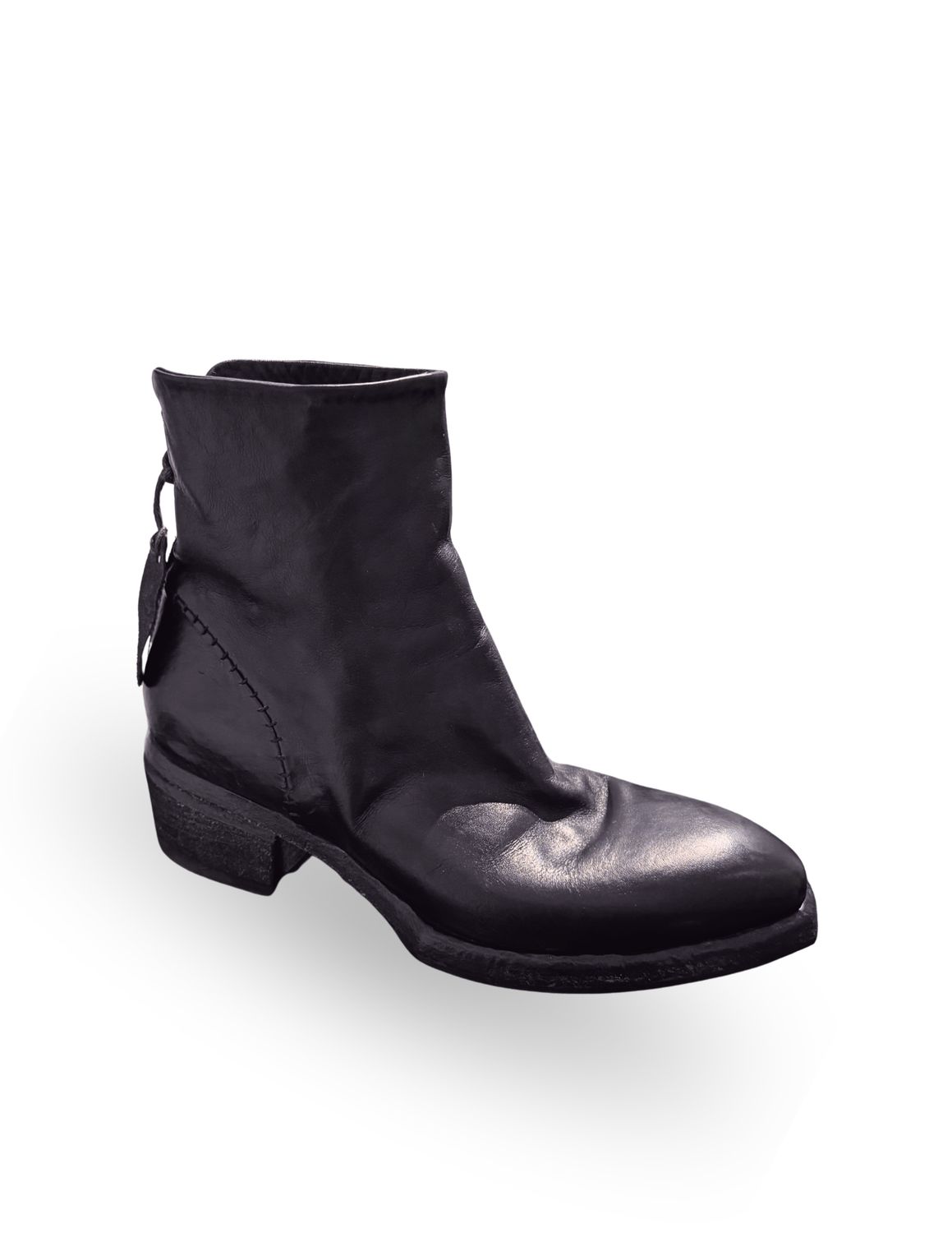 Shoto Black Mid Height Leather Boot