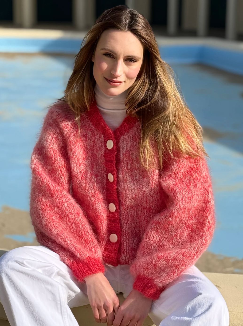 Rose Carmine Bomber Sweater