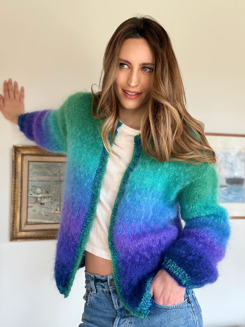 Rose Carmine Tie Dye Cardigan