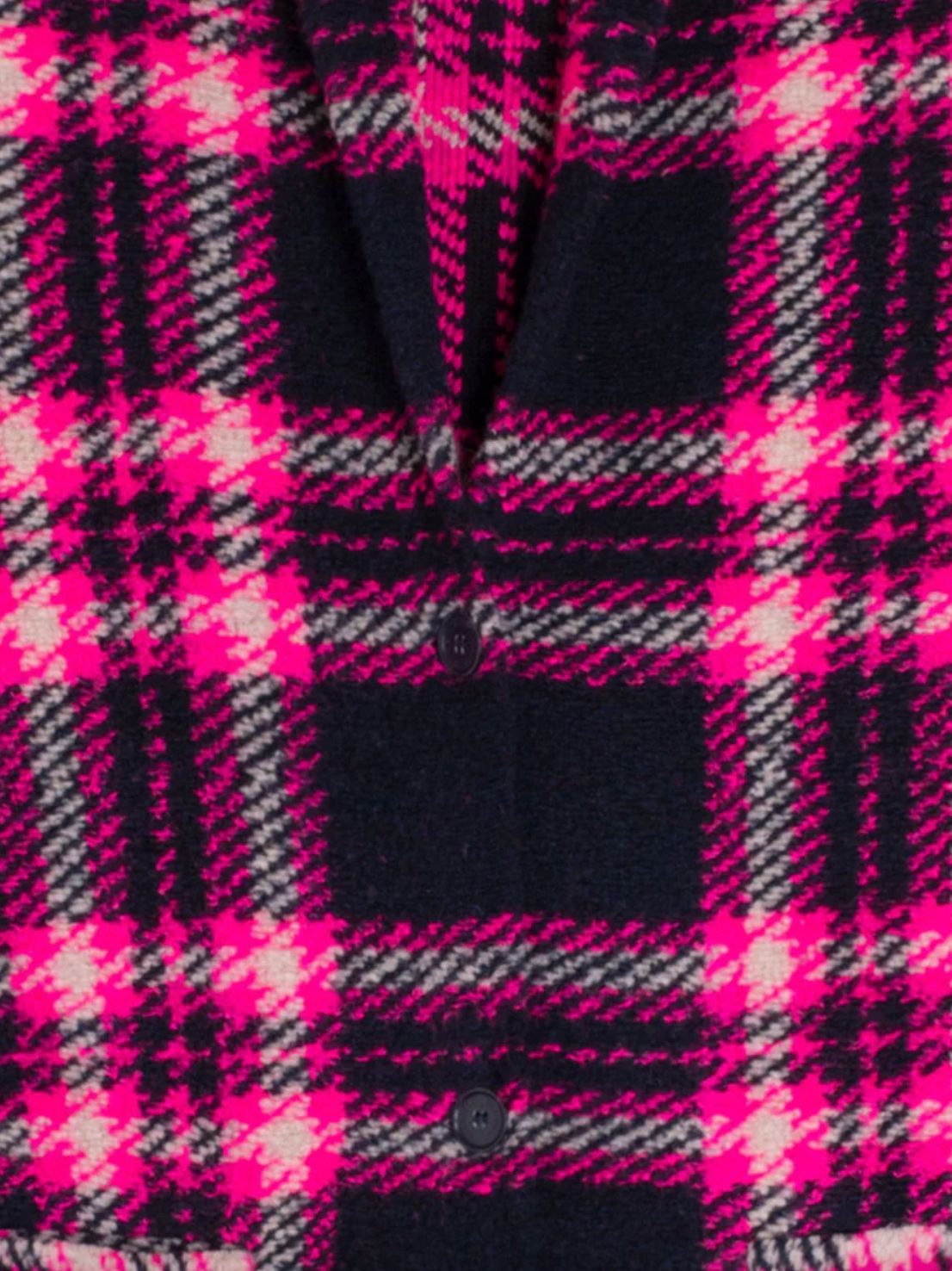 Vilagallo Claudia Pink and Navy Plaid Coat