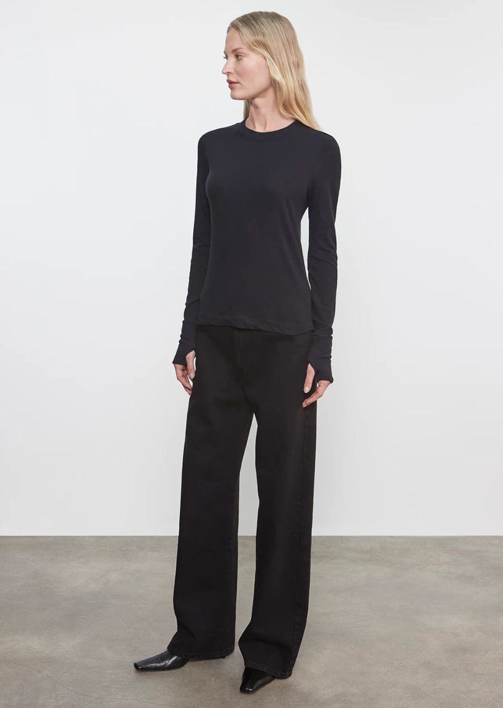 Enza Costa Cashmere Easy Cuff Crew
