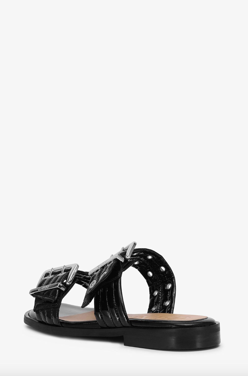 Ganni Patent Two Strap Slide