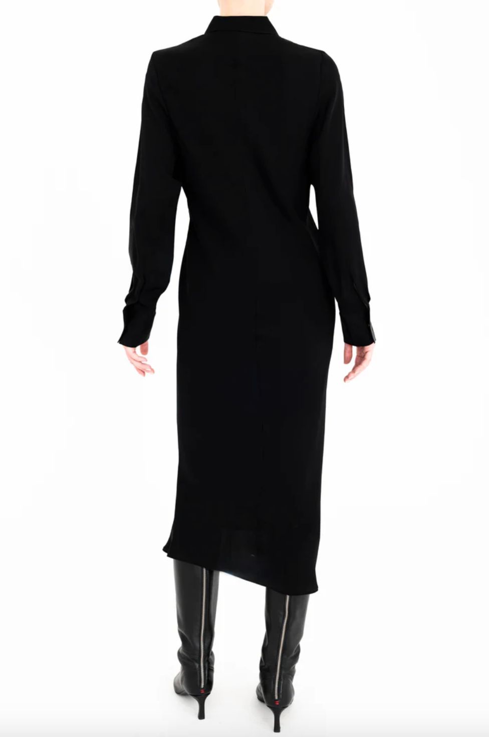 Elaine Kim Chantal Silk Georgette Bias Shirt Dress