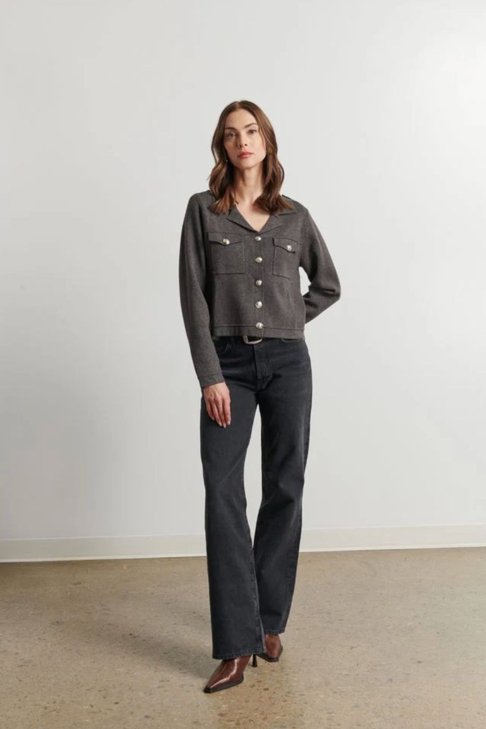 LINE Birdie Cardigan in Military Shadow