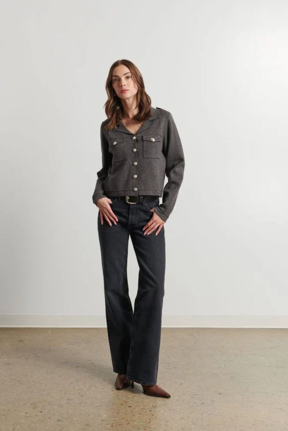 LINE Birdie Cardigan in Military Shadow