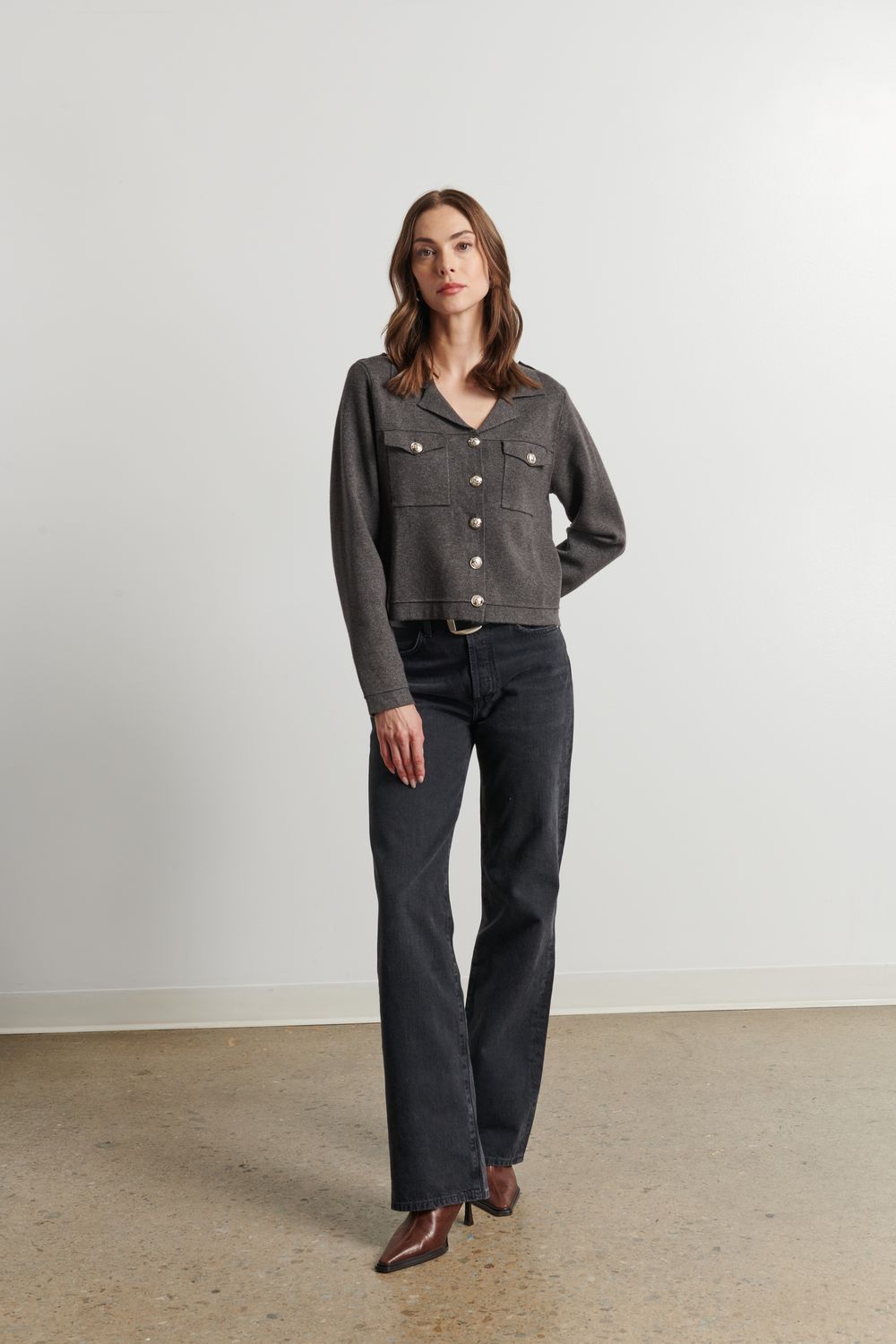 LINE Birdie Cardigan in Military Shadow, Color: Military Shadow, Size: XS