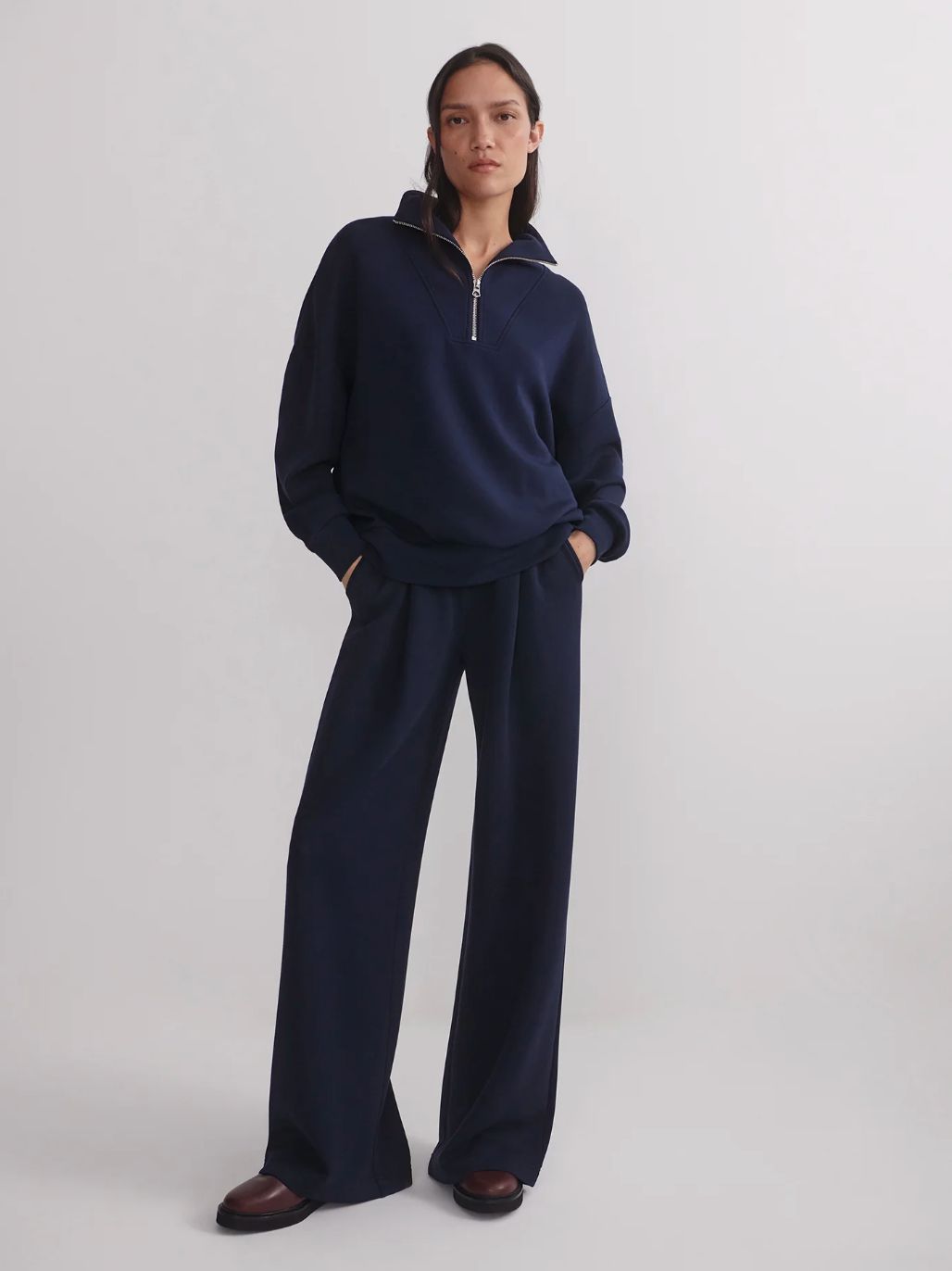 Varley Hawley Half Zip in Navy