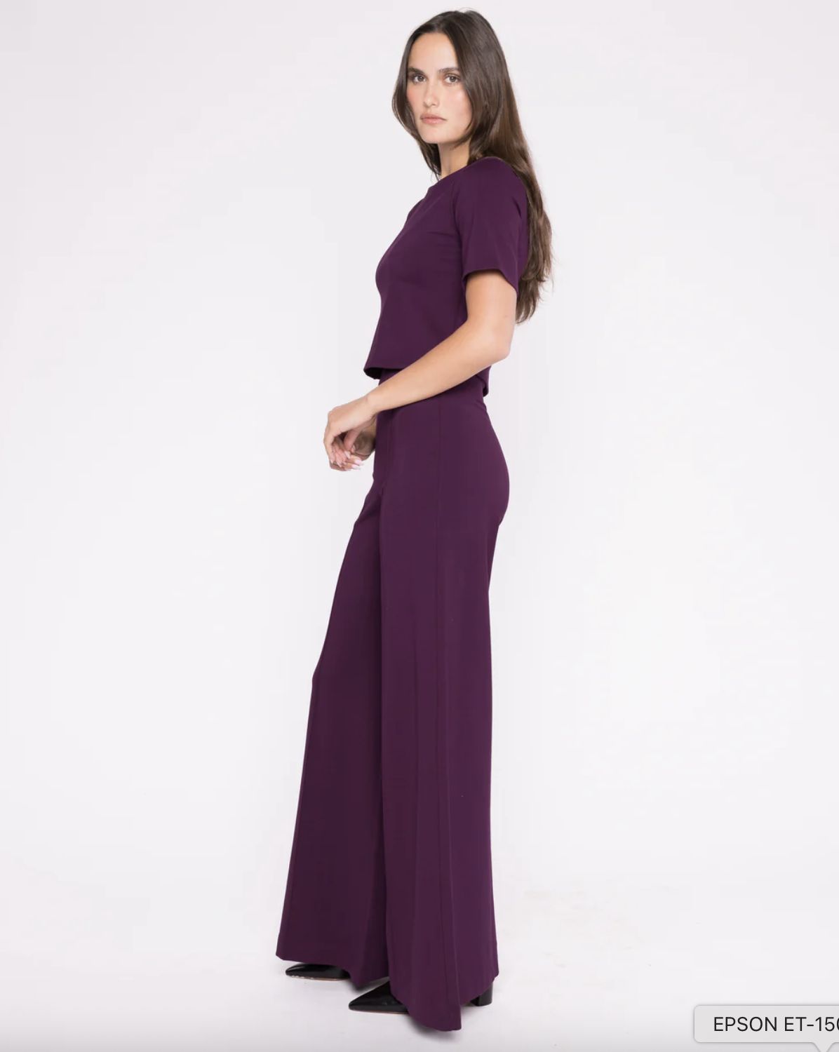 Ripley Rader Ponte Knit Wide Pant in Plum