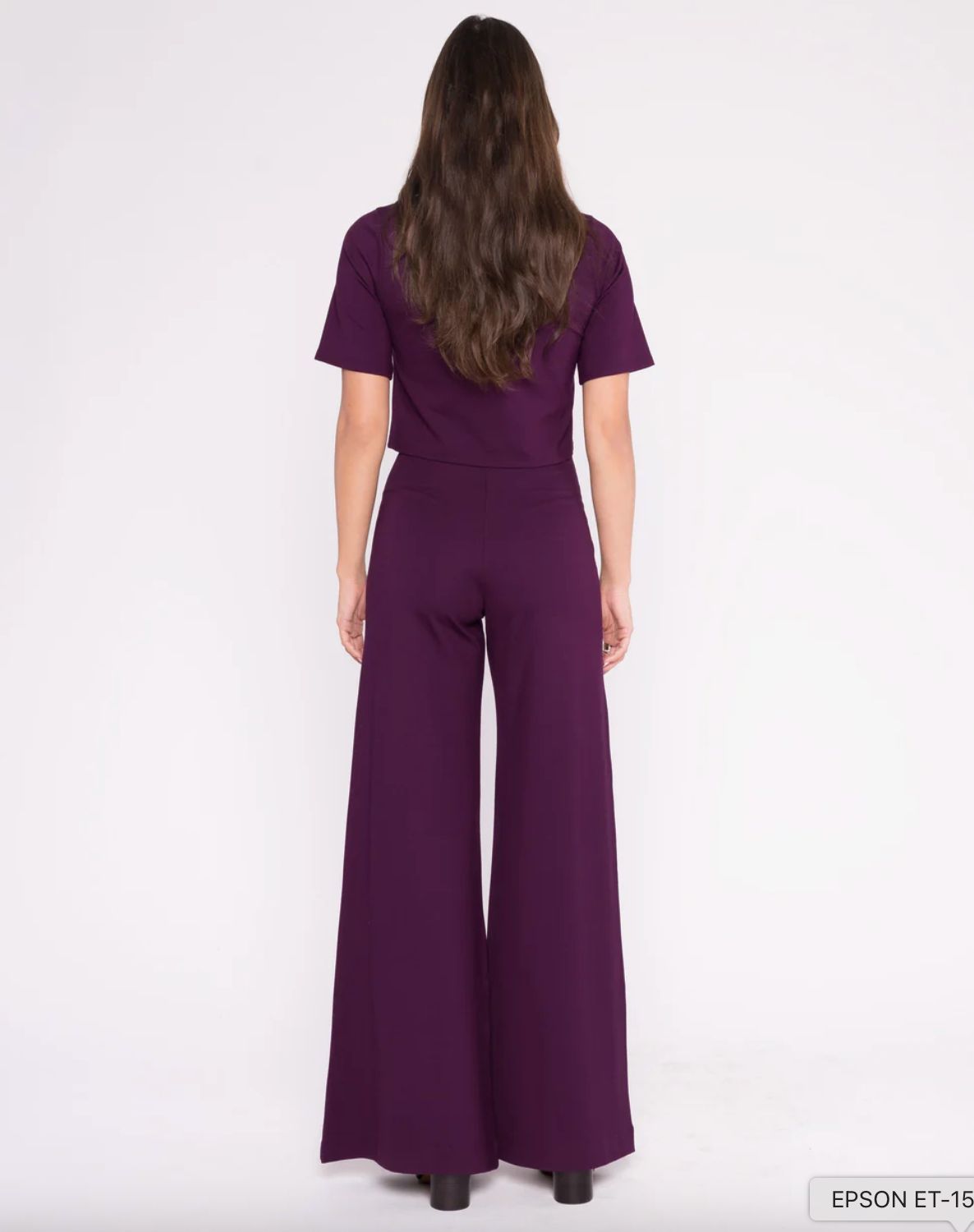 Ripley Rader Ponte Knit Wide Pant in Plum