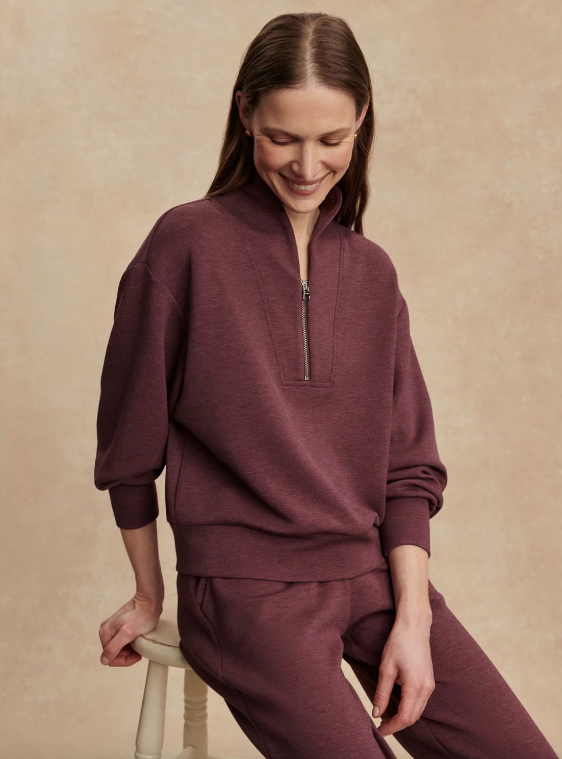 Varley Davidson Quarter-Zip in Sassafras Marl