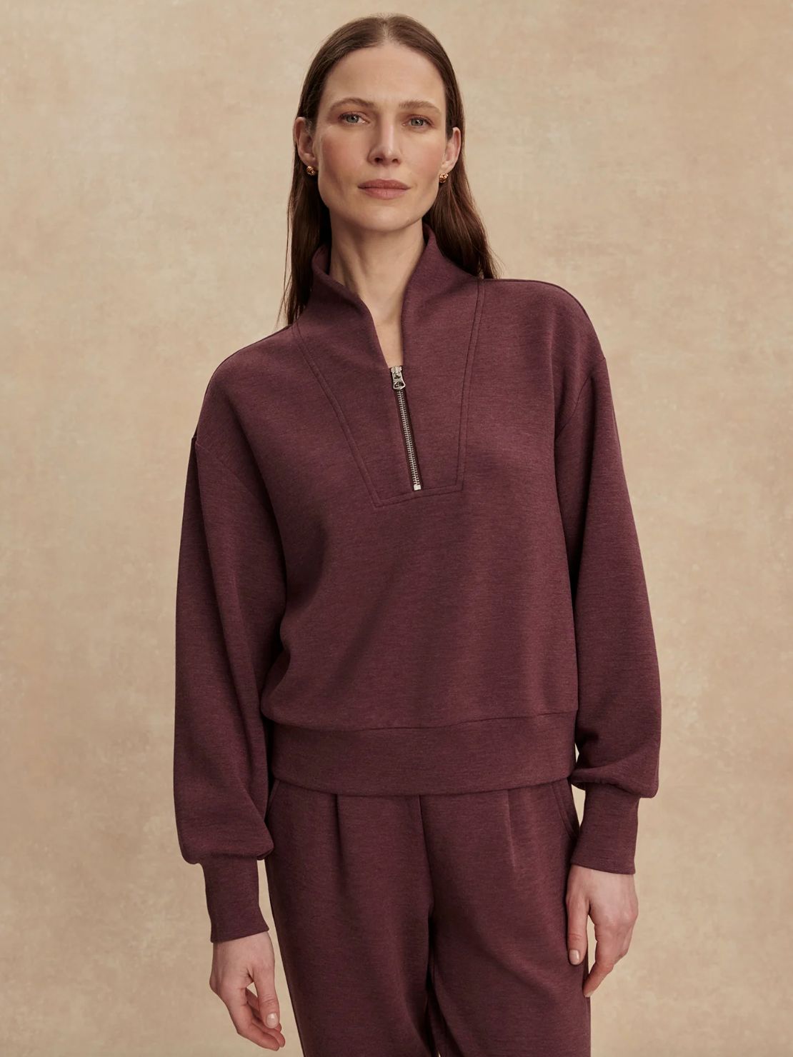 Varley Davidson Quarter-Zip in Sassafras Marl