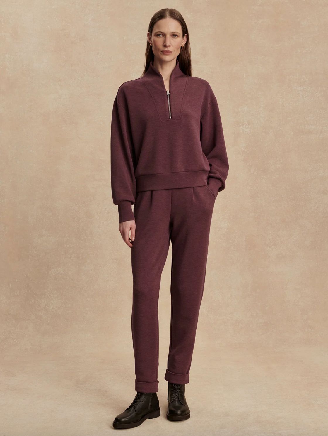 Varley Davidson Quarter-Zip in Sassafras Marl