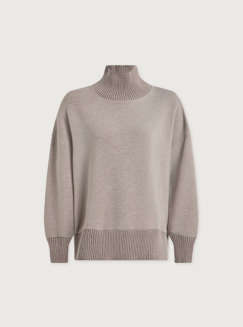 Varley Barker High Neck Sweatshirt in Taupe Marl
