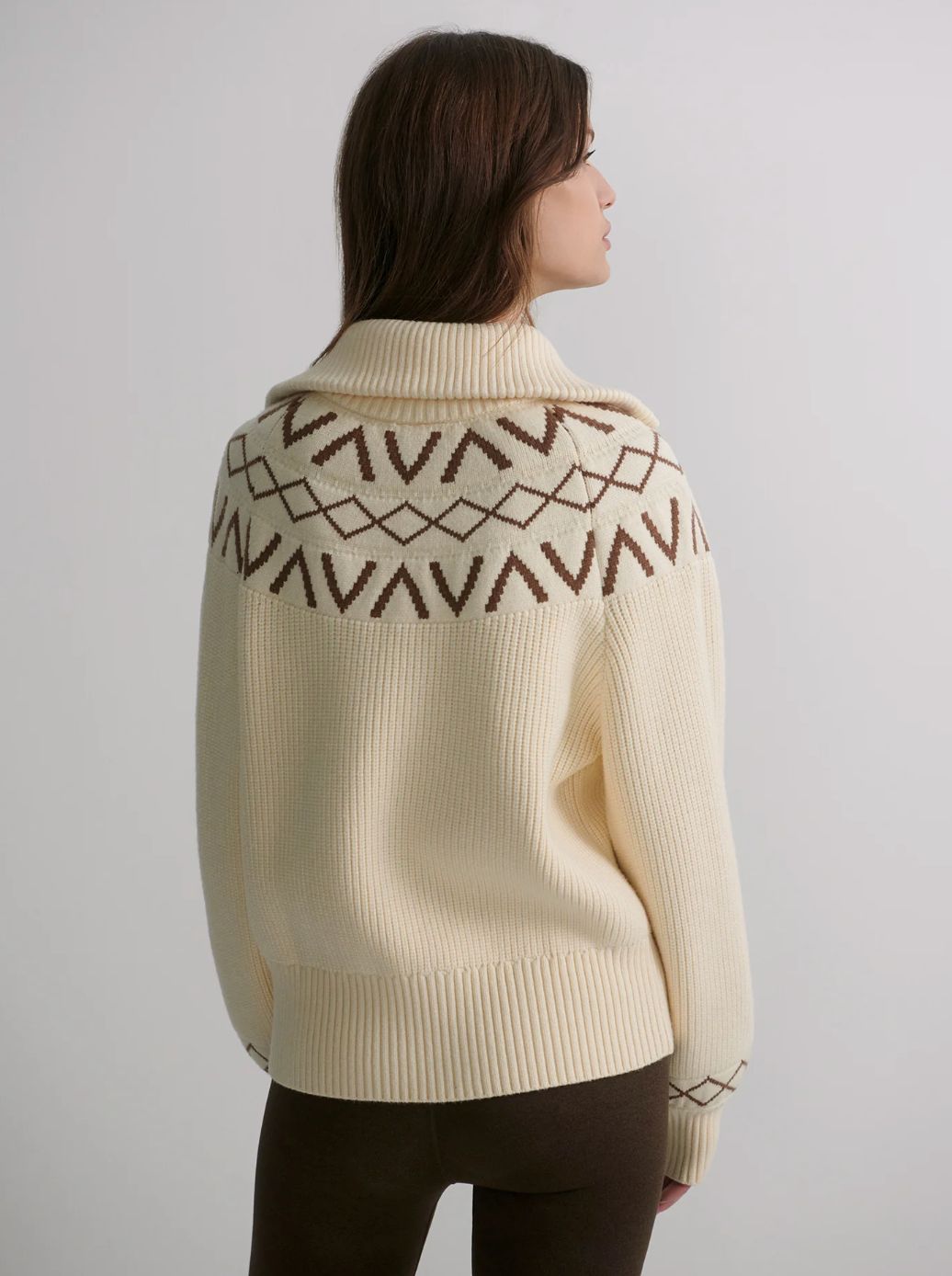 Varley Sigrid Fairisle Half-Zip Knit Sweater