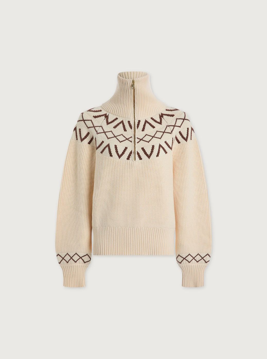 Varley Sigrid Fairisle Half-Zip Knit Sweater