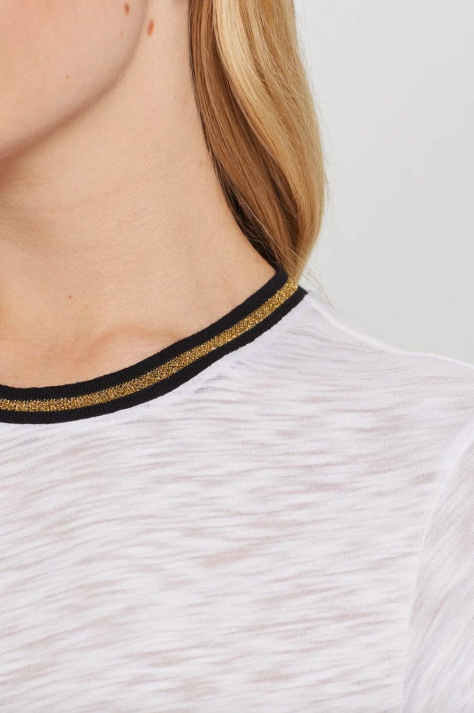 Goldie Long Sleeve Gold Tipped Ringer Tee
