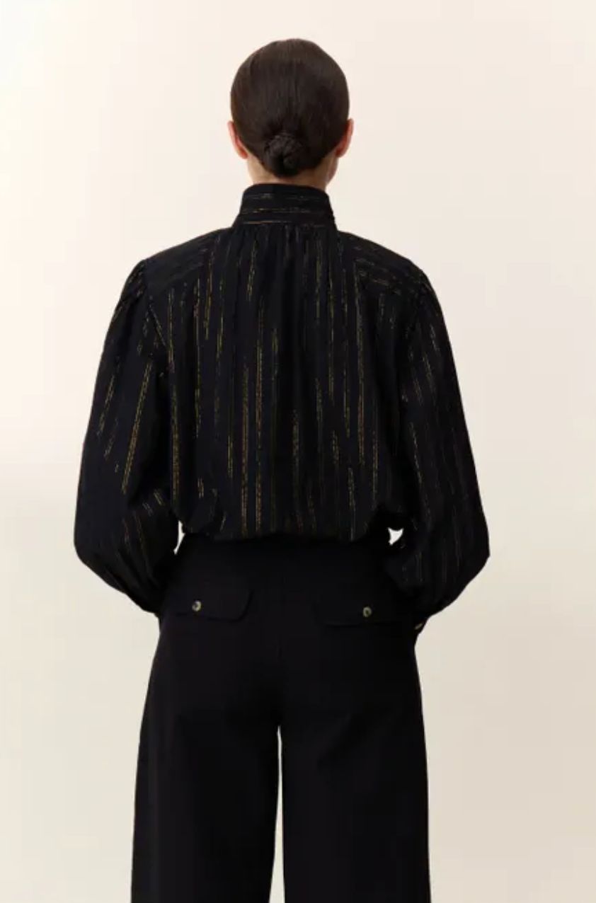 Leon &amp; Harper Chana Striped Lurex Blouse
