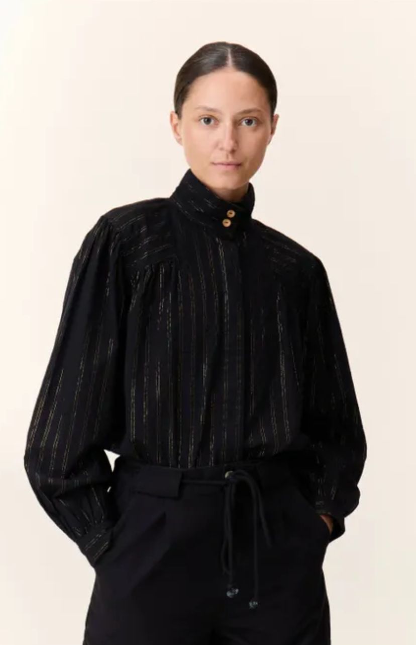 Leon &amp; Harper Chana Striped Lurex Blouse