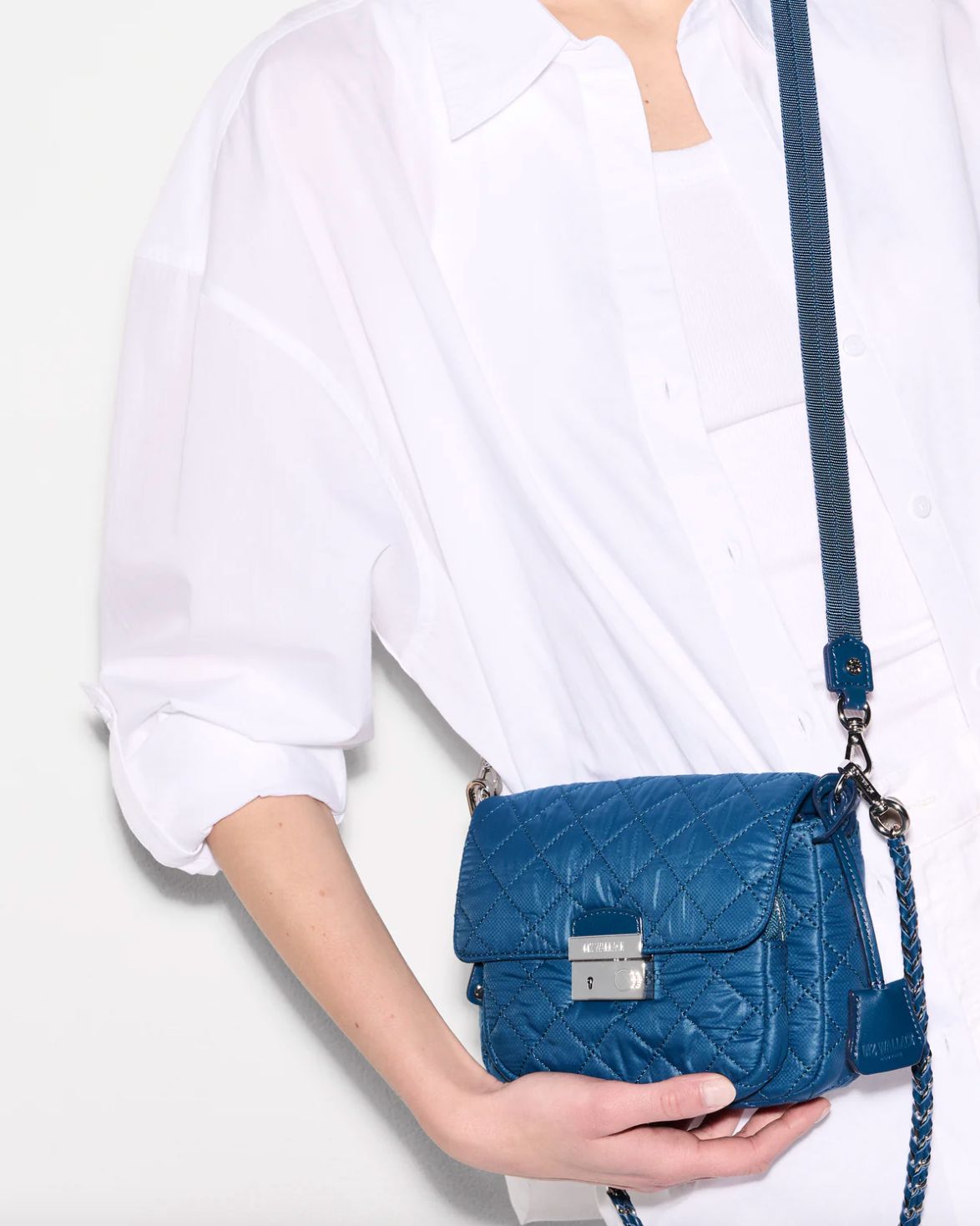 MZ Wallace Small Crosby Lock Crossbody in French Blue