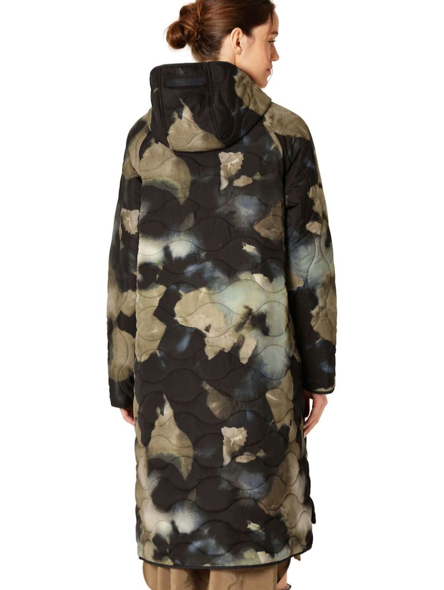 Ilse Jacobsen Quilted Coat in Moss Print