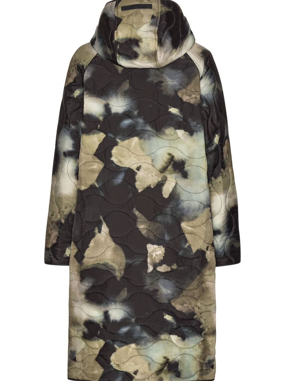 Ilse Jacobsen Quilted Coat in Moss Print