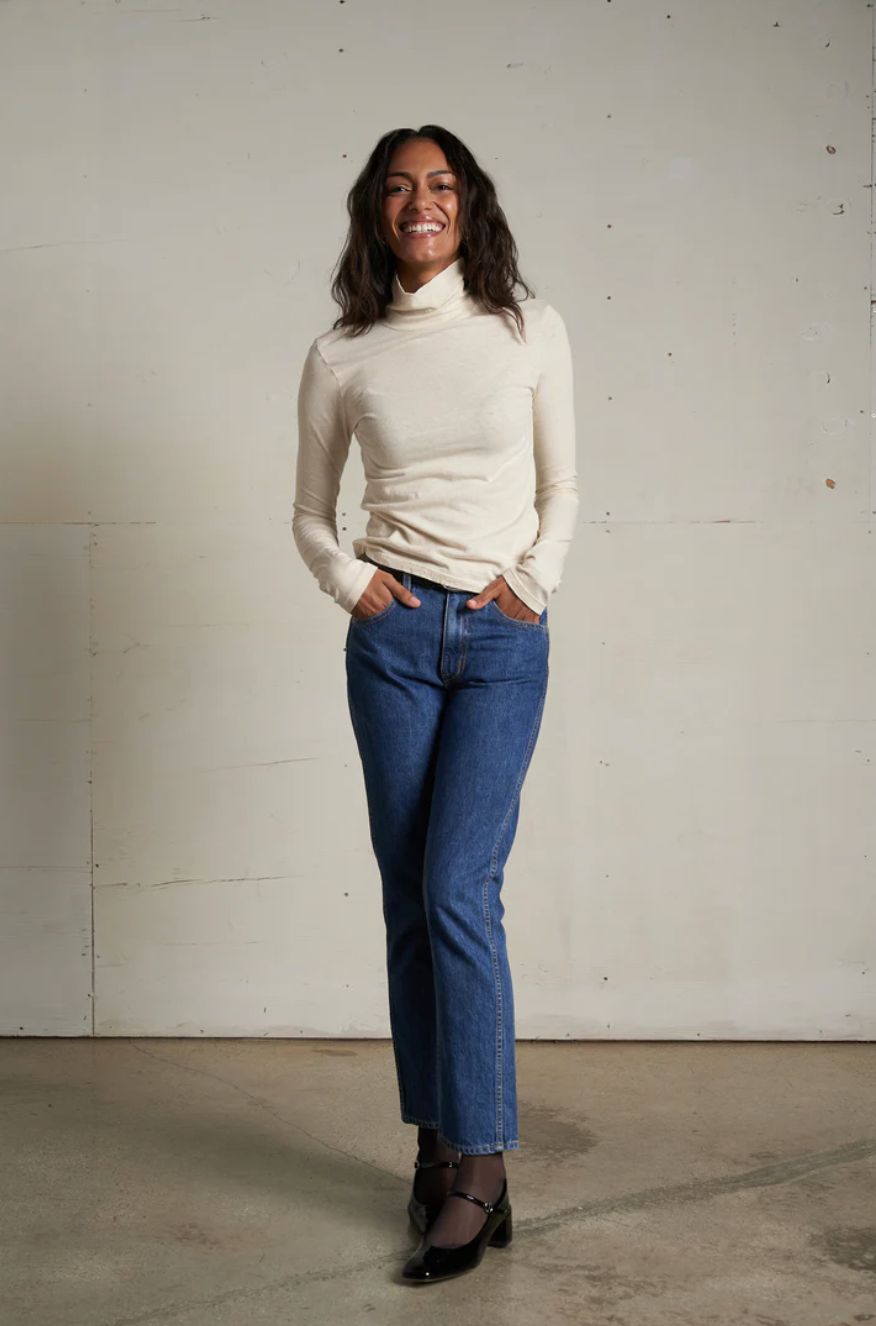 Perfect White Tee Cindy Turtle Neck