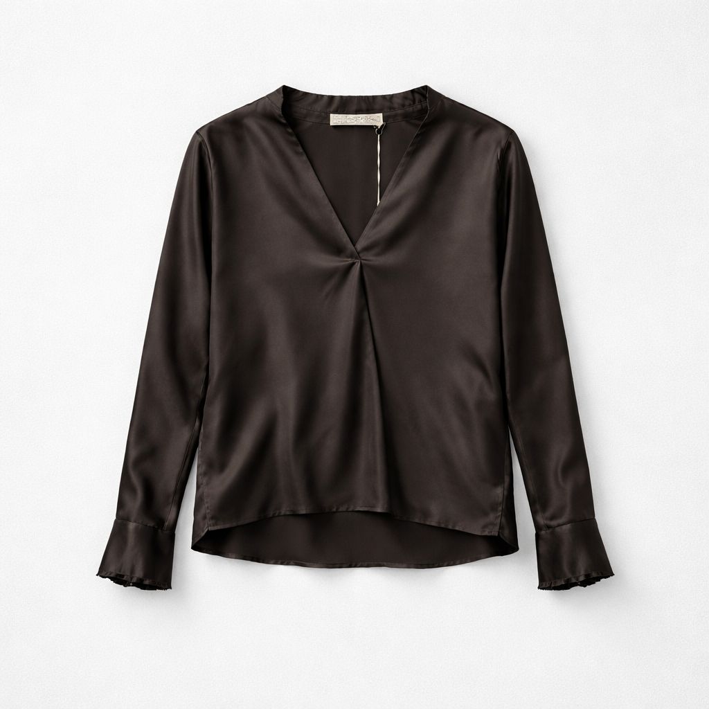 Go Silk Frilled Up Top, Color: Espresso, Size: XS