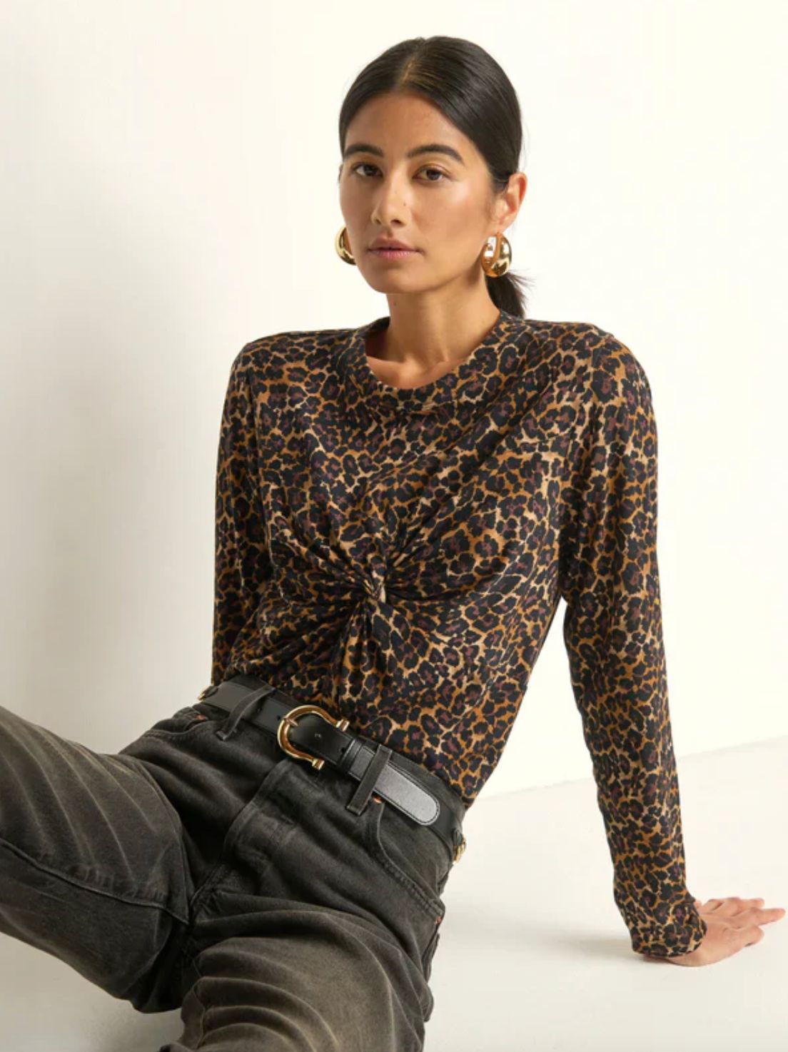 Nation Marion Leopard Twist Tee