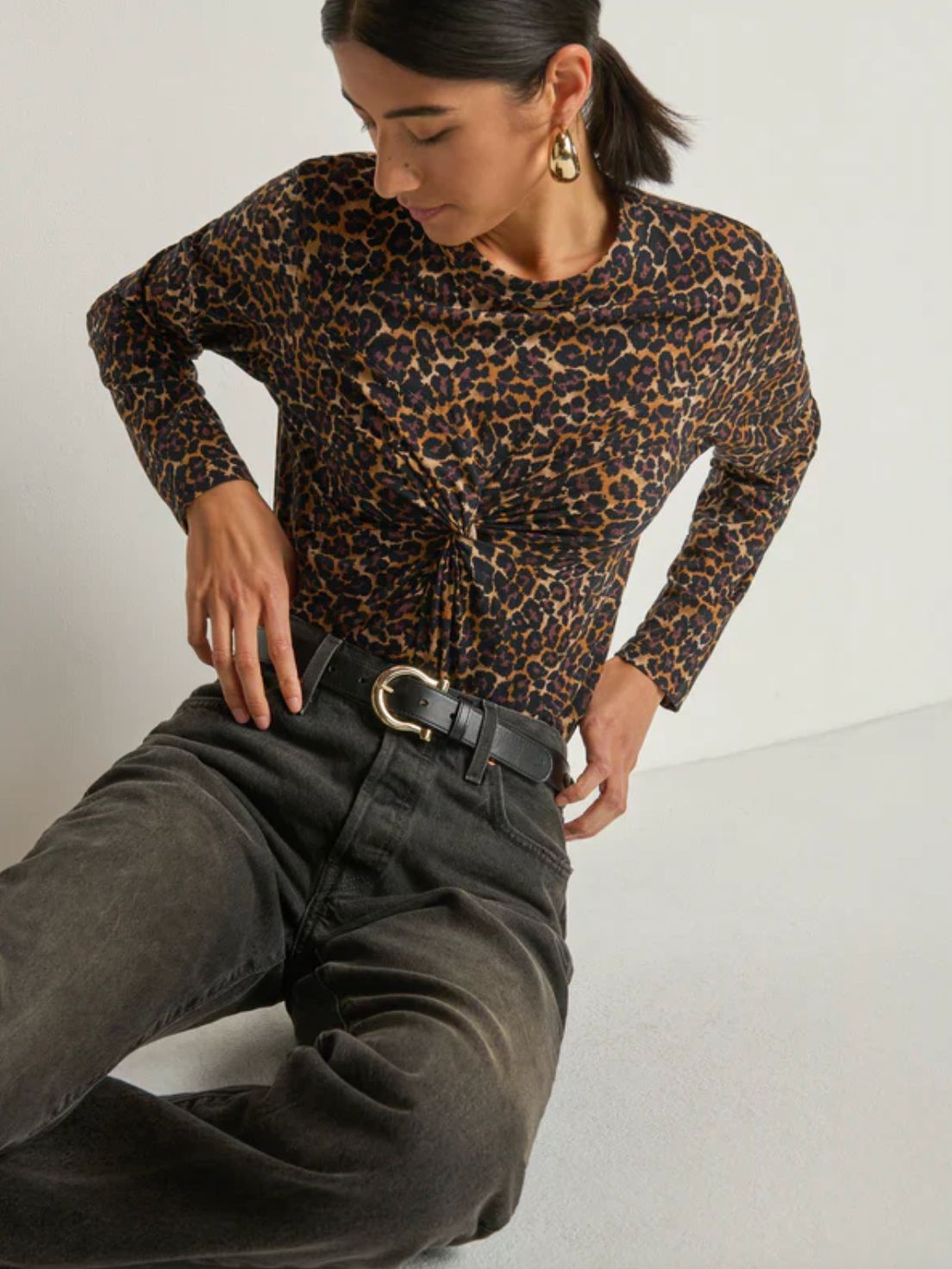 Nation Marion Leopard Twist Tee