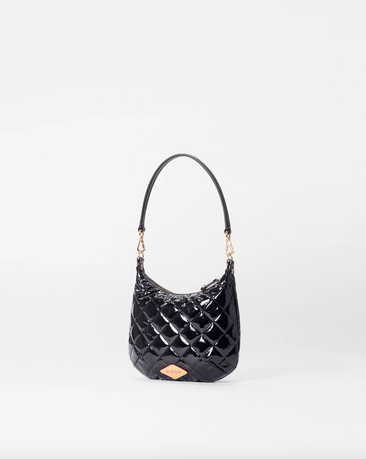 MZ Wallace Mini Crosby in Sienna in Black Lacquer