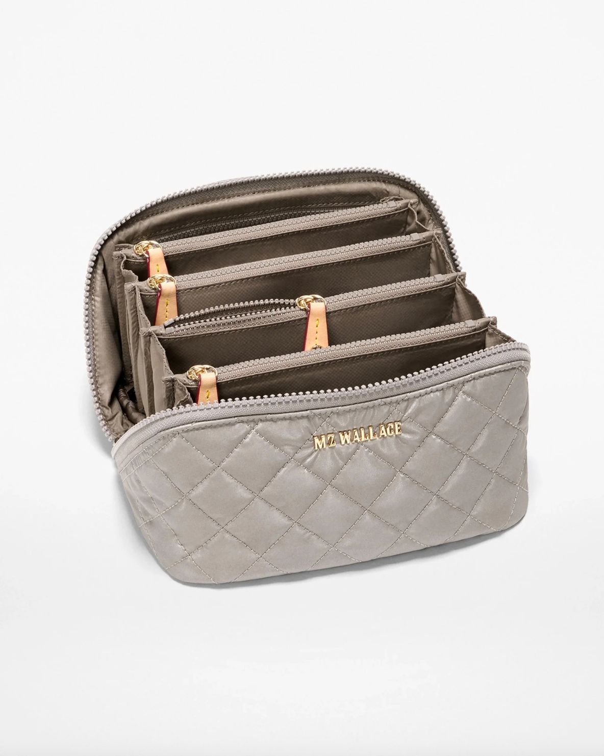 MZ Wallace Metro Accordion Cosmetic Bag in Sable Pearl Metallic